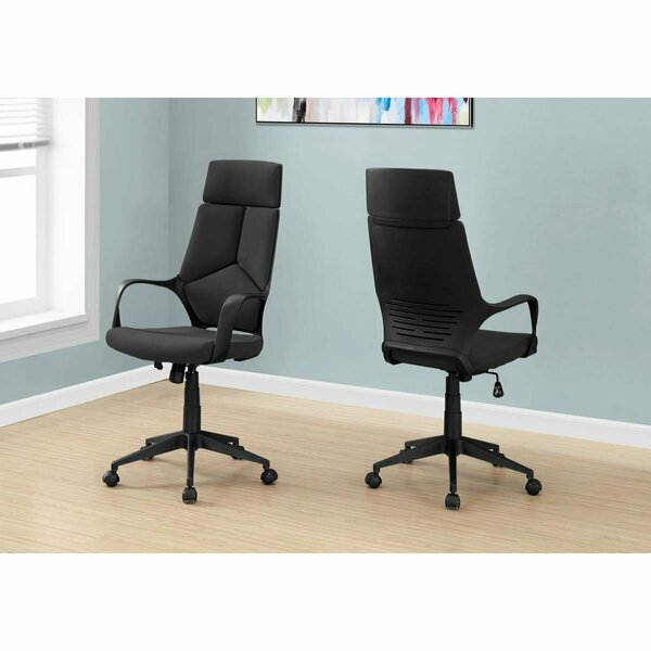 Homeroots 45.75 in. Black Foam Black Polypropylene MDF & Metal High Back Office Chair 333458